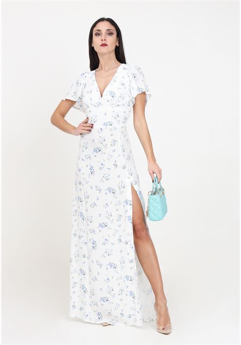 Alma long women's dress with off white liberty pattern Mar de margaritas | MMABW00061-PTTS0053FN19